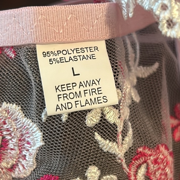 4-Piece Lace Mesh Babydoll Lingerie Set with Garter Belt Size L - Picture 10 of 12